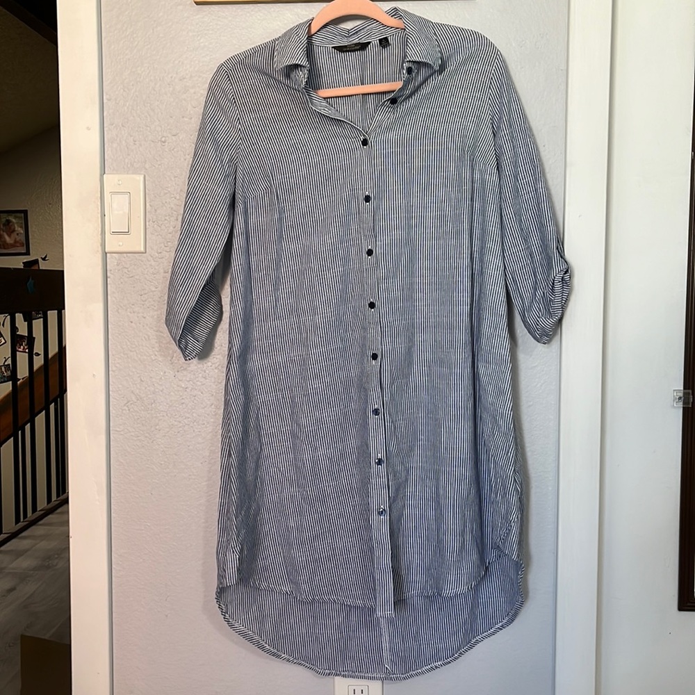 Mlle Gabrielle | Striped Button Down Dress